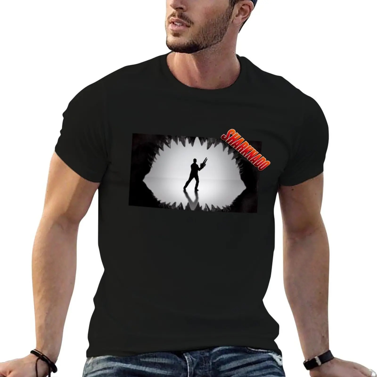

Sharknado 007 tribute T-Shirt cotton t shirts high quality t shirts for man cotton funny cotton t shirts man 100% T-Shirt