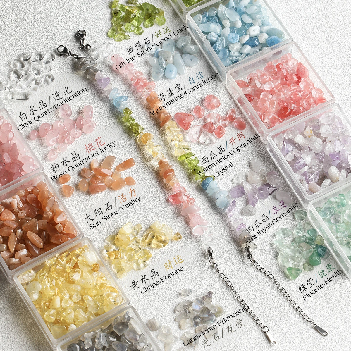 5strands/lot Natural Stone Chips Beads Crystal Agate Gravel Amethyst for DIY Women Necklace Bracelets Jewelry Making Accessory