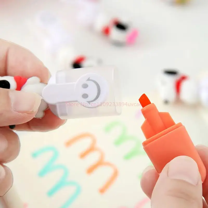 6/30pcs Japanese Kawaii Snoopy Highlighter Cute Mini 6 Color Set Color Marker Student Highlighter Stationery Gift view 5