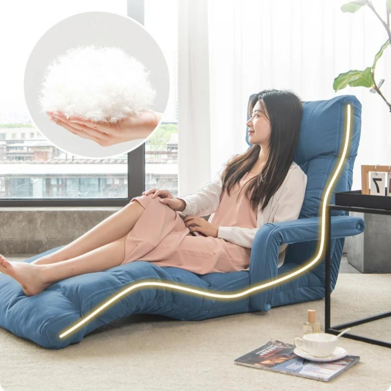 Extended lazy lounge chair, leisure folding sofa chair, tatami leisure lounge chair, technology fabric, multi level adjustment