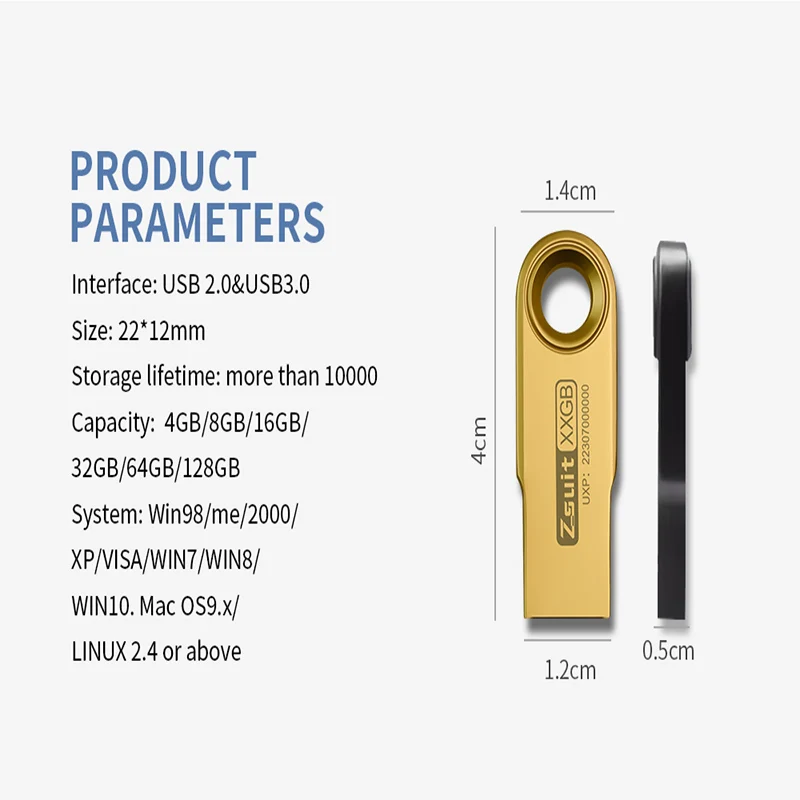 Imagem -06 - Zsuit 10 Peças Lote Metal Usb Flash Drive 64gb Pen Drive 4gb 8gb 16gb Pendrive 32gb Memory Stick 128gb Usb Storage Stick Logotipo