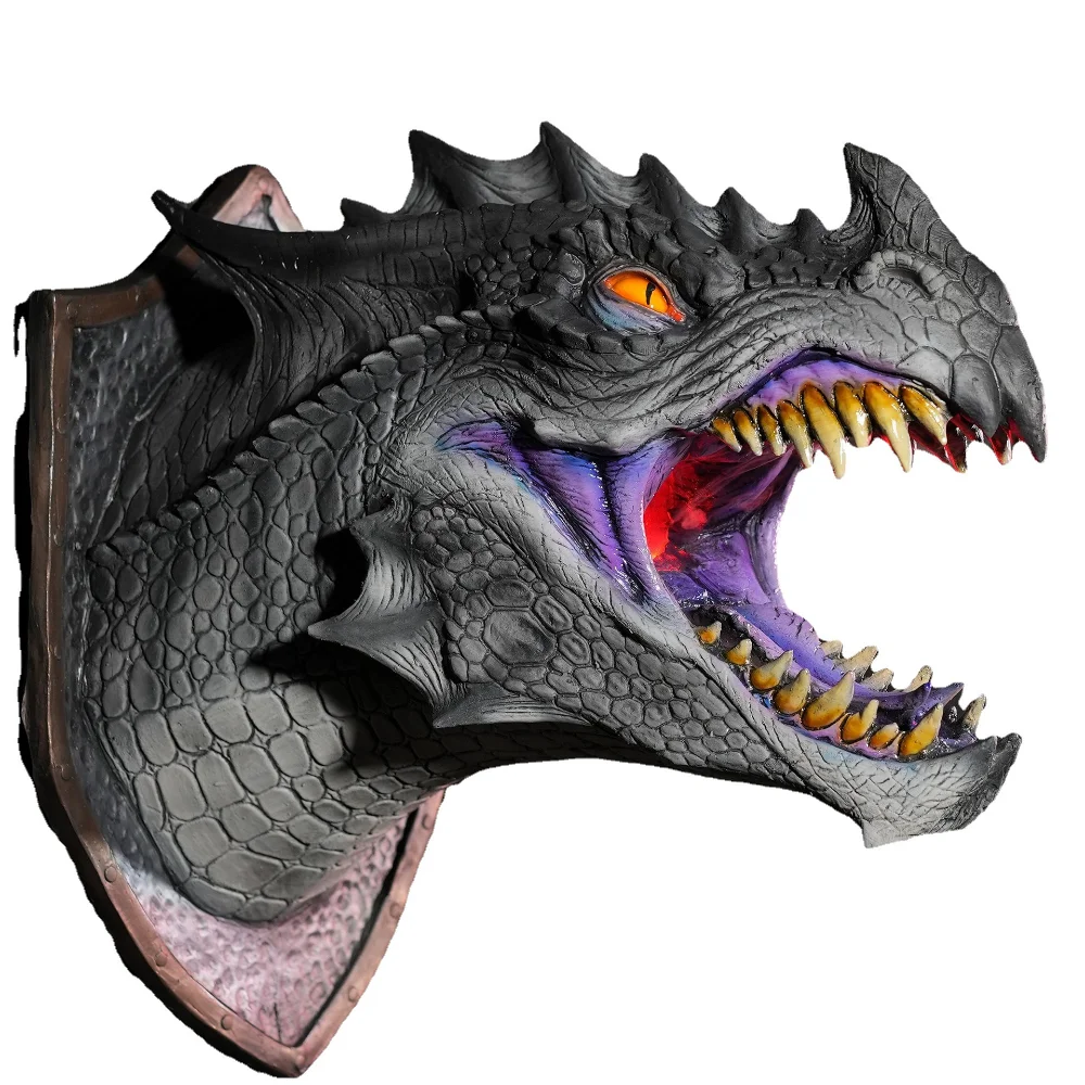 Pingente de espuma de látex realista dinossauro ornamentos bar sala de estar decoração criativa simulação t-rex cabeça modelo parede