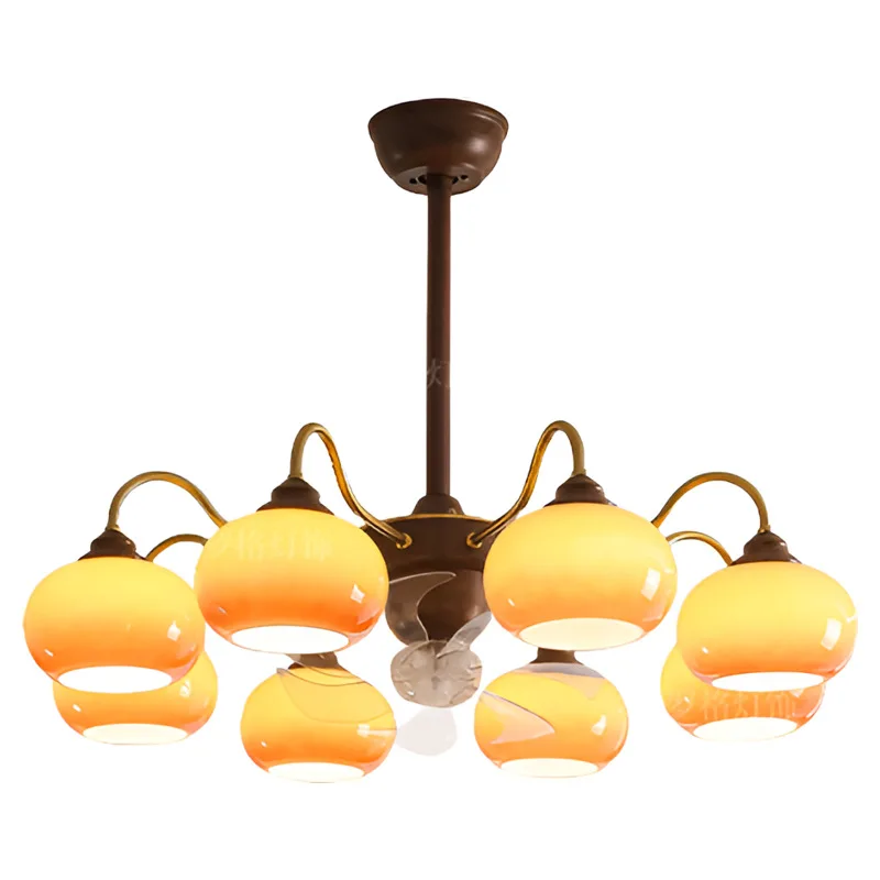 Medieval style living room chandelier shaking fan light New hall chandelier American dining room light French bedroom light
