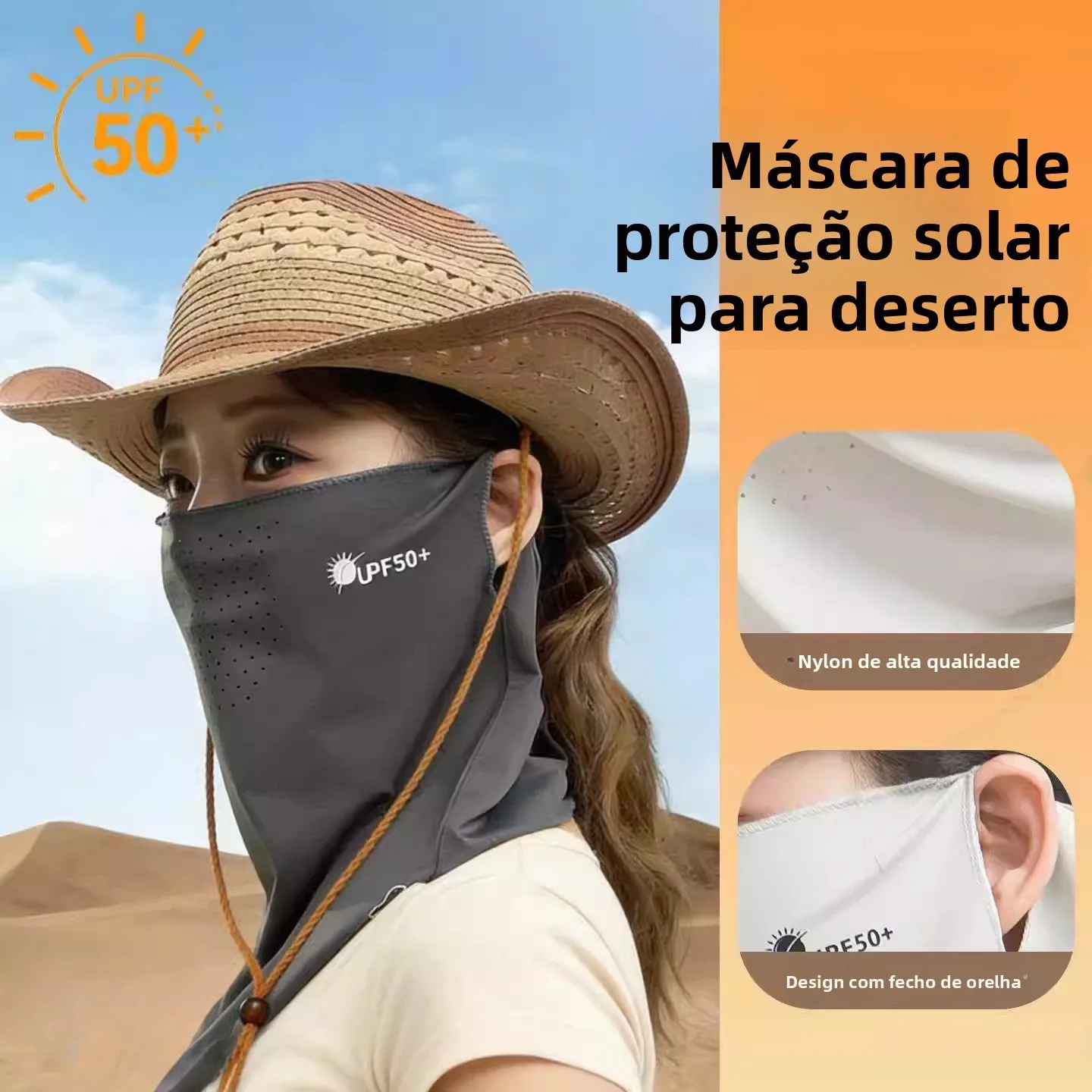 デザートスペシャル日焼け止めフェイスマスクネックカバー耳掛けアイスシルクハイキングアウトドア旅行通気性フェイスタオルベール