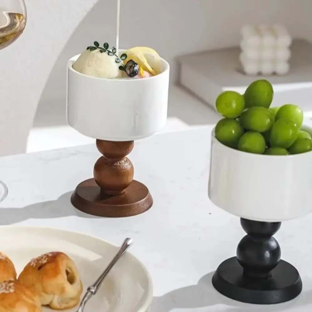 

2 шт. Ретро-деревянные десертные чаши, изящные прочные винтажные керамические бокалы, креативные контейнеры для конфет, предметы домашнего декора