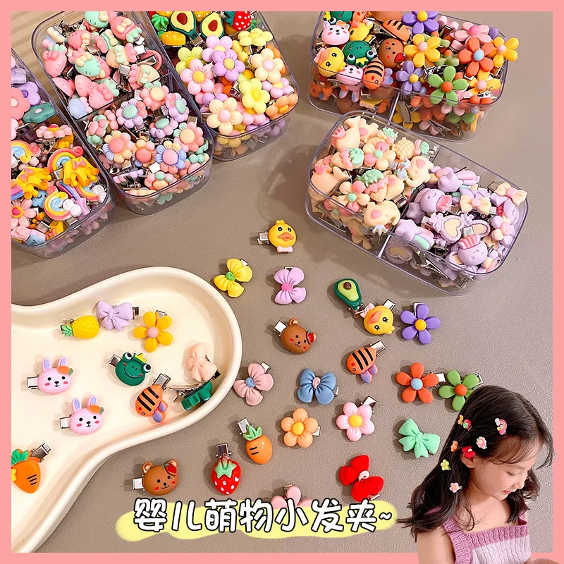 

50 шт. детские аксессуары для волос, милая мультяшная мини-шпилька, маленькая сломанная шпилька, боковой зажим, головной убор для девочек, открытка