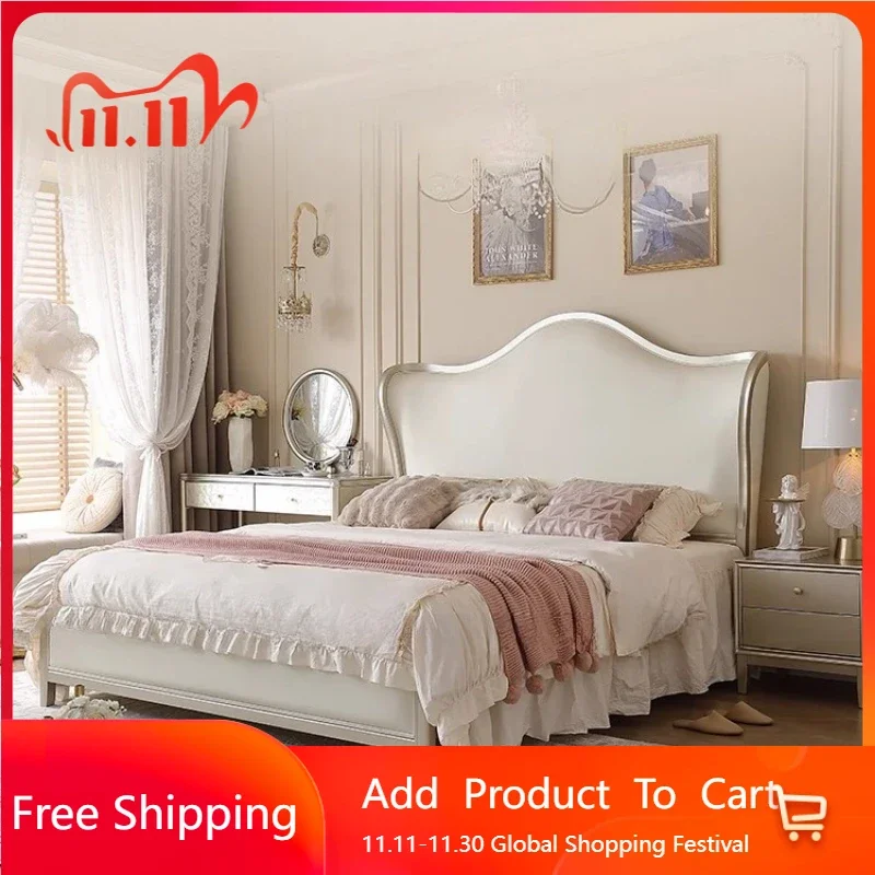 

Bedroom Queen Bed Double Luxury Children Design Castle Bed Space Saving Full European Simple Safe Wooden Cama Patio Furniture