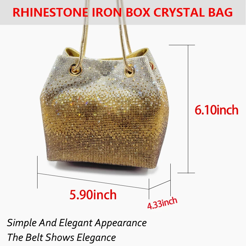 Italian Design Handbag Evening Bag Wedding Party Christmas Gift Diamond Crystal Rhinestone Dinner Bag Women