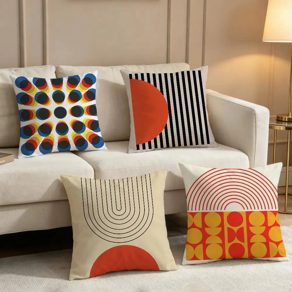 abstract Bauhaus-style Cushion Cover Inches Farmhouse Decor Home Throw Pillow Covers For Couch Decorations