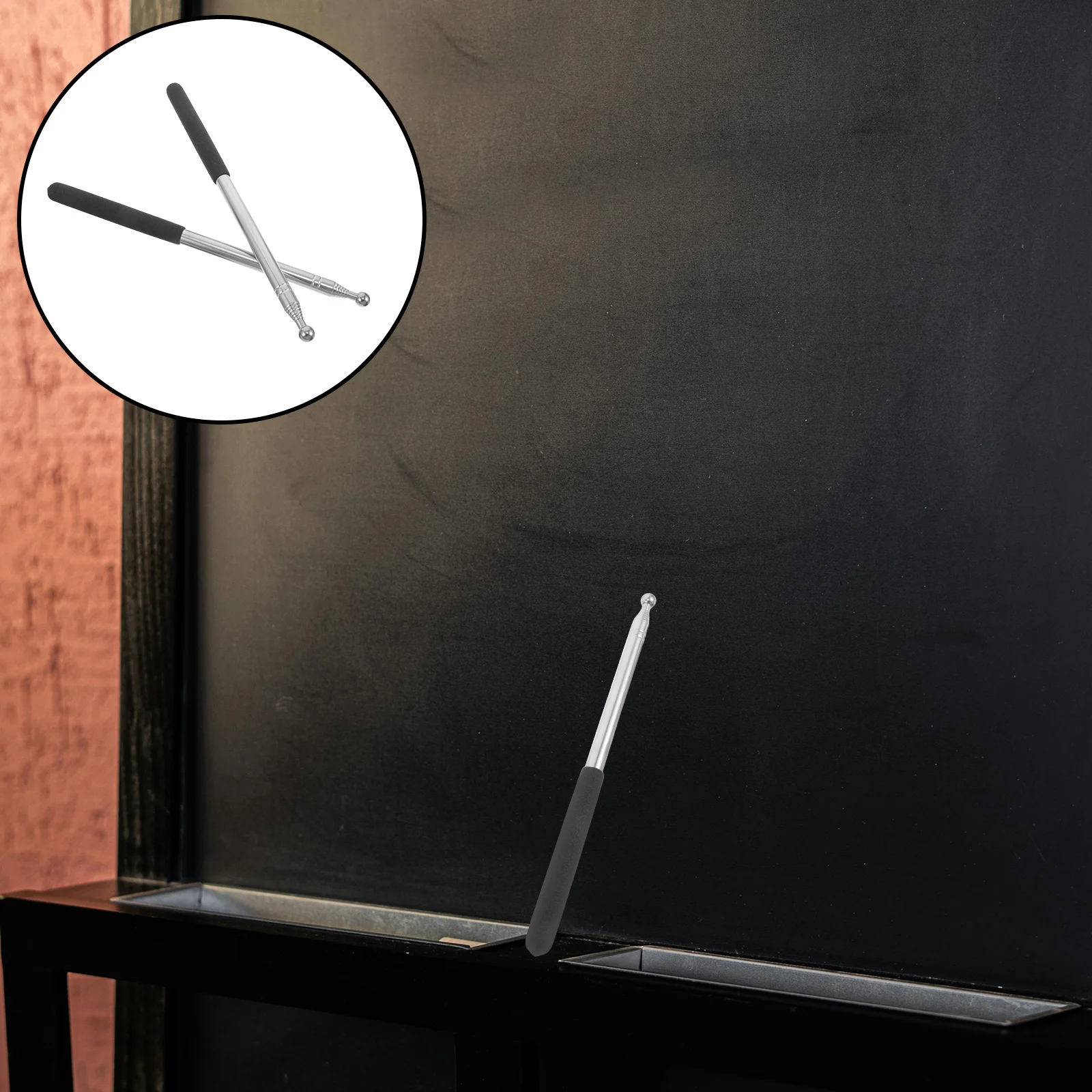 

2pcs Telescopic Teaching Pointer Stainless Steel stick For Classroom Tour Guide Presentations Outdoor Activities