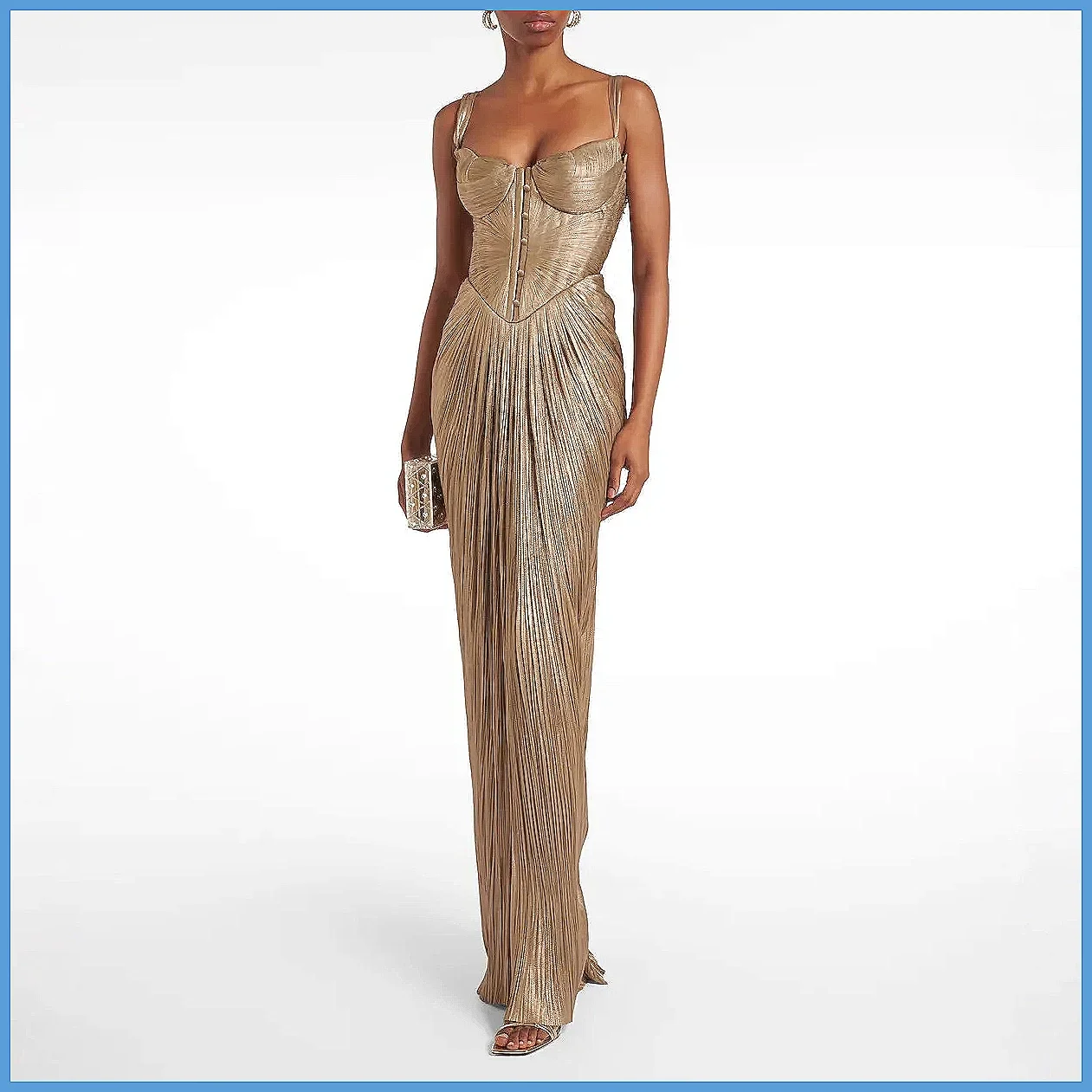 Elegant V-Neck Pleated Evening Gown for Women, Sexy High Waist Sleeveless Party Dress