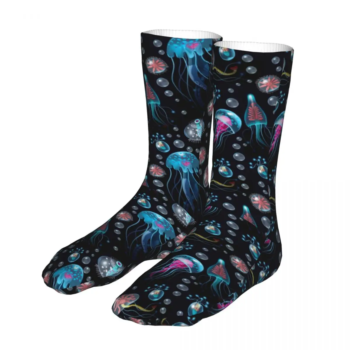 Jellyfish Corals And Seaweed Socks Men's Women's Polyester Fashion Socks Novelty Spring Summer Autumn Winter Socks Gift