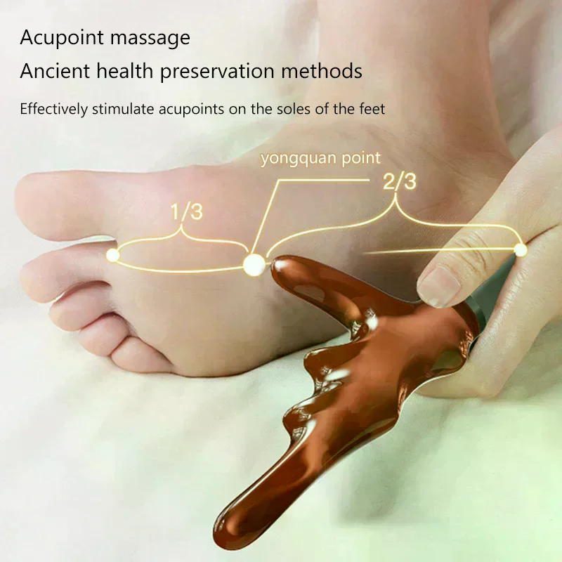 T Acupressure Foot Massager Thumb Finger Press Trigger Point Relieves Relaxation Whole Body Deep HandHeld Massage Feet Leg Tool