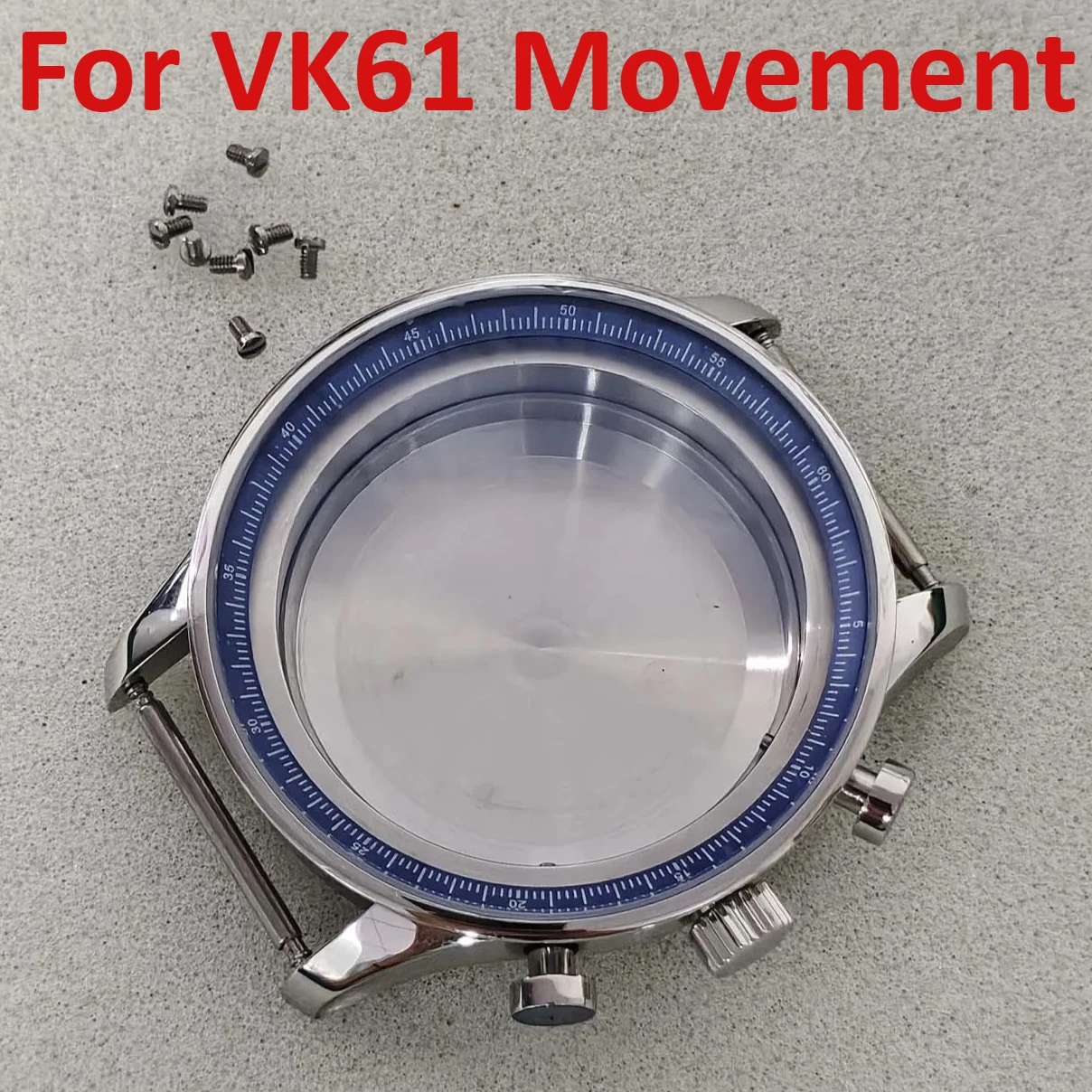 

New for VK61 41mm Stainless Steel Case with Inner Shadow Watch Case Mineral Glass for Quartz Vk61 Movement