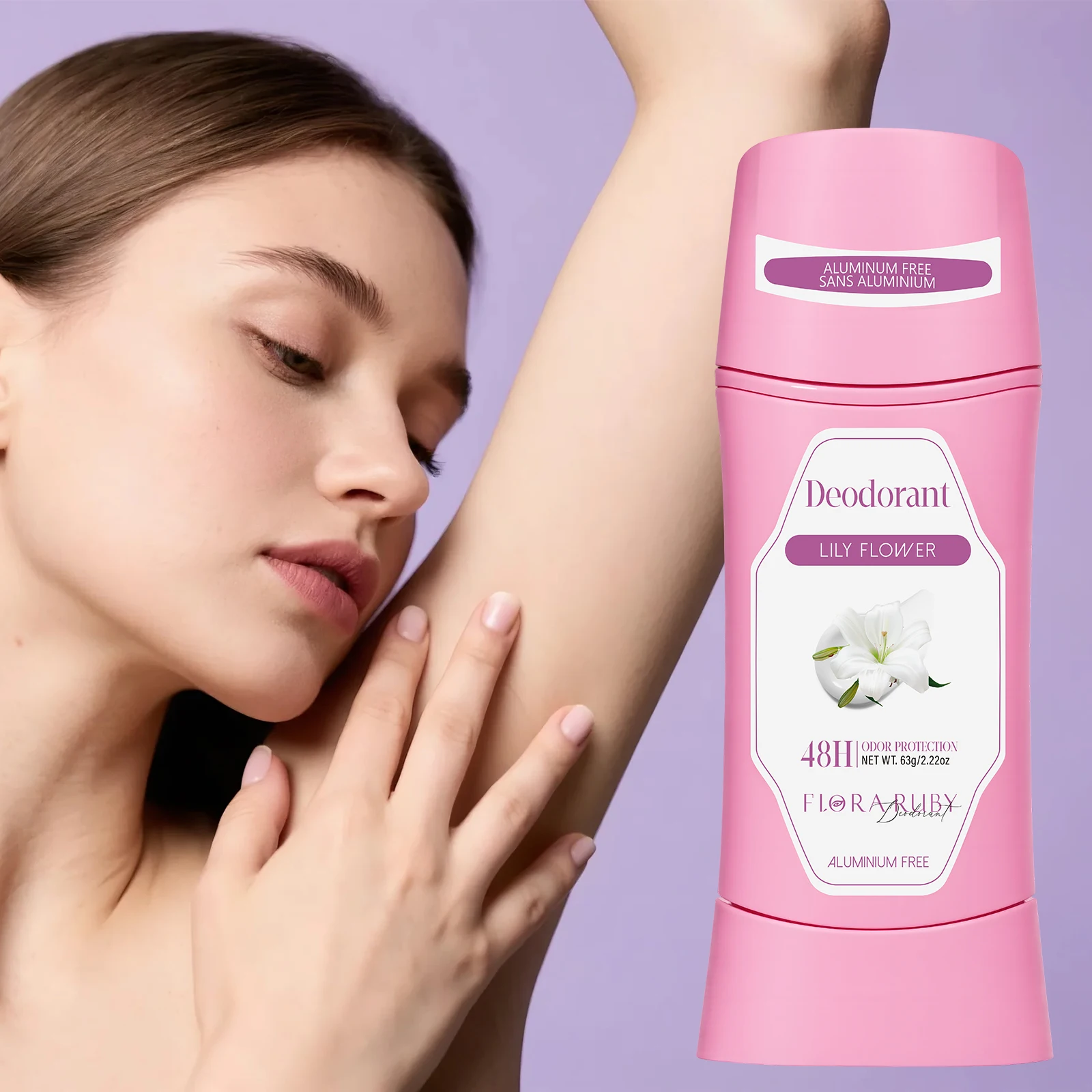 

Pink Deodorant Stick 48H Long Lasting,Body Care Fragrance Fragrance Cream Deodorant Cream Dating Aroma Perfume Armpit Deodorant