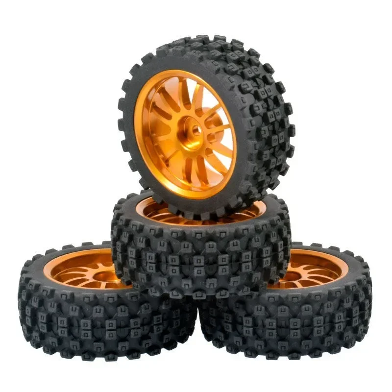 4pcs 70mm Nylon Wheel Rubber Tire For 1/10 On Road Rally RC Car TAMIAY TT02 TT01 XV02 HSP 94123 Kyosho Fw06 94123