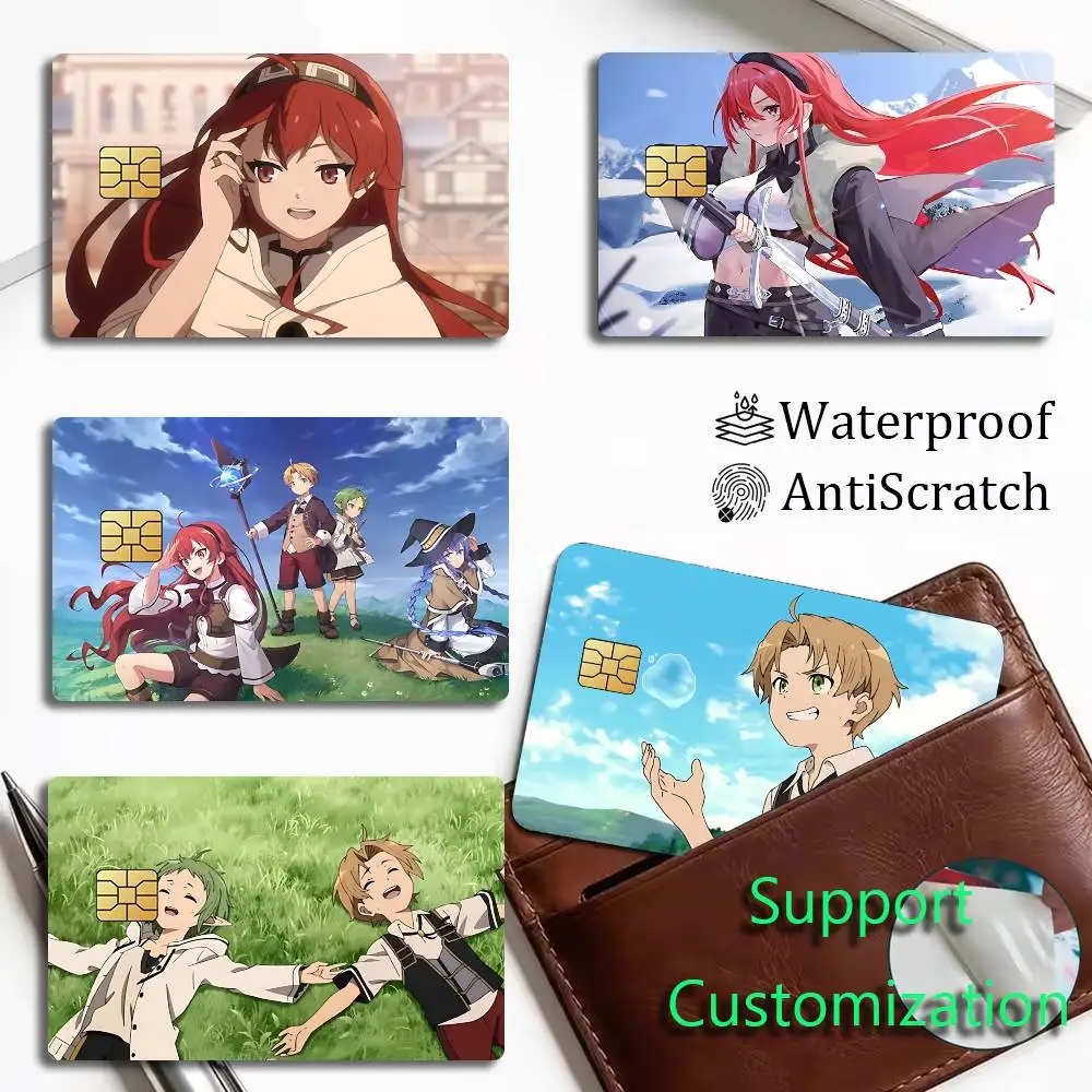 Jobless Reincarnation Anime Merch Card Stickers for Bank Access Protective Waterproof Film Cover Sticker Gift