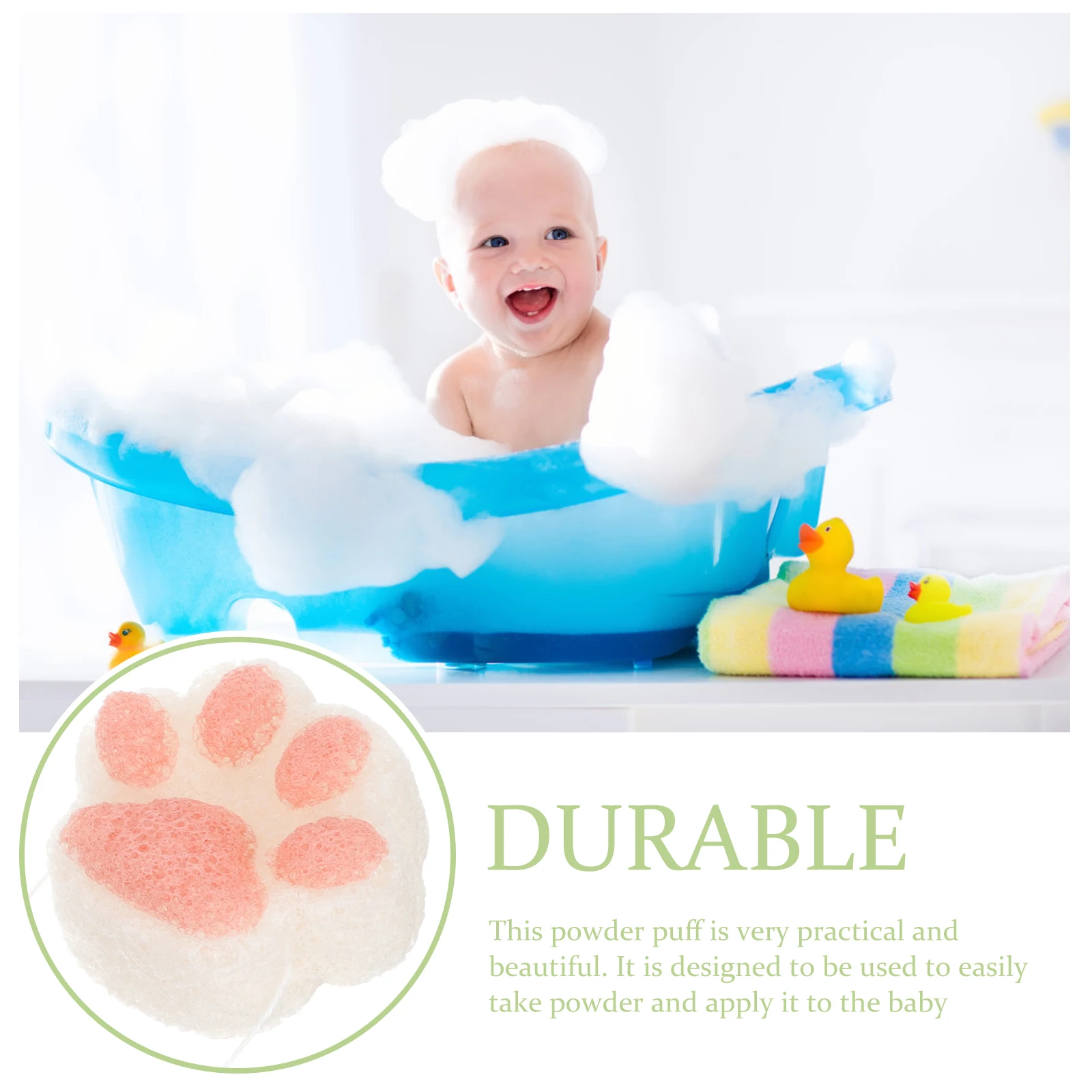 

Adorable Bear Claw Baby Bath Sponge Kids Shower Sponge Safe Skin Gentle Exfoliate Deep Clean Pores Comfortable