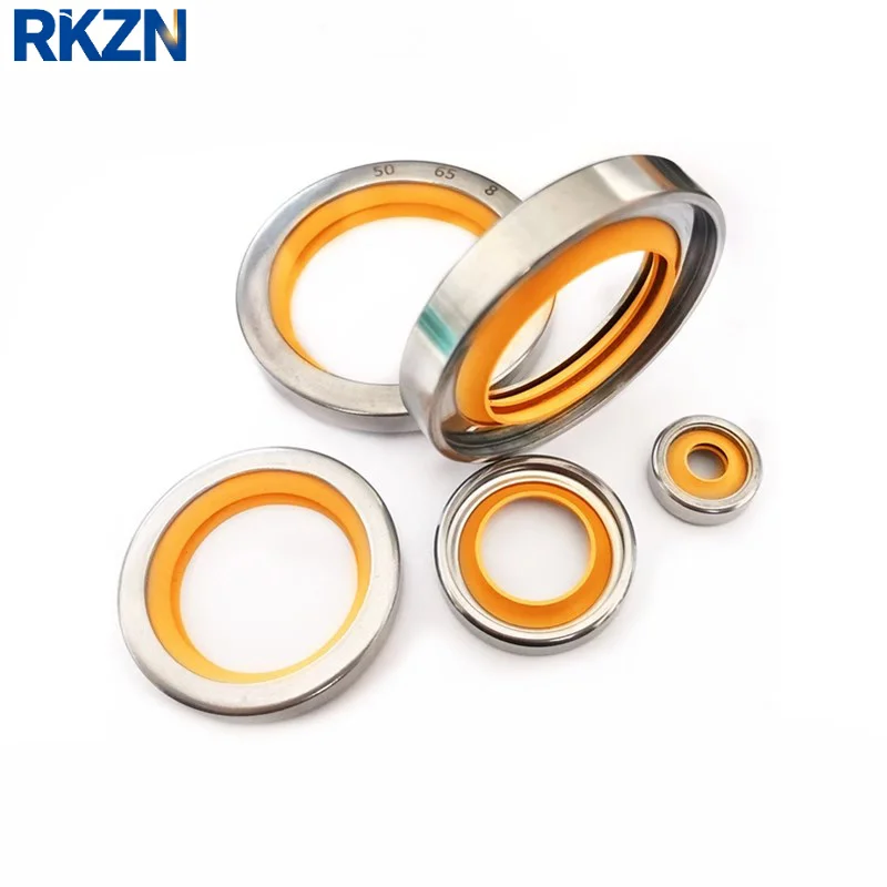 1Pcs,Yellow,Stainless Steel PTFE Skeleton Oil Seal,Dry Grinding Dust-Proof, Dust-Resistant Air, High-Speed Rotating Shaft