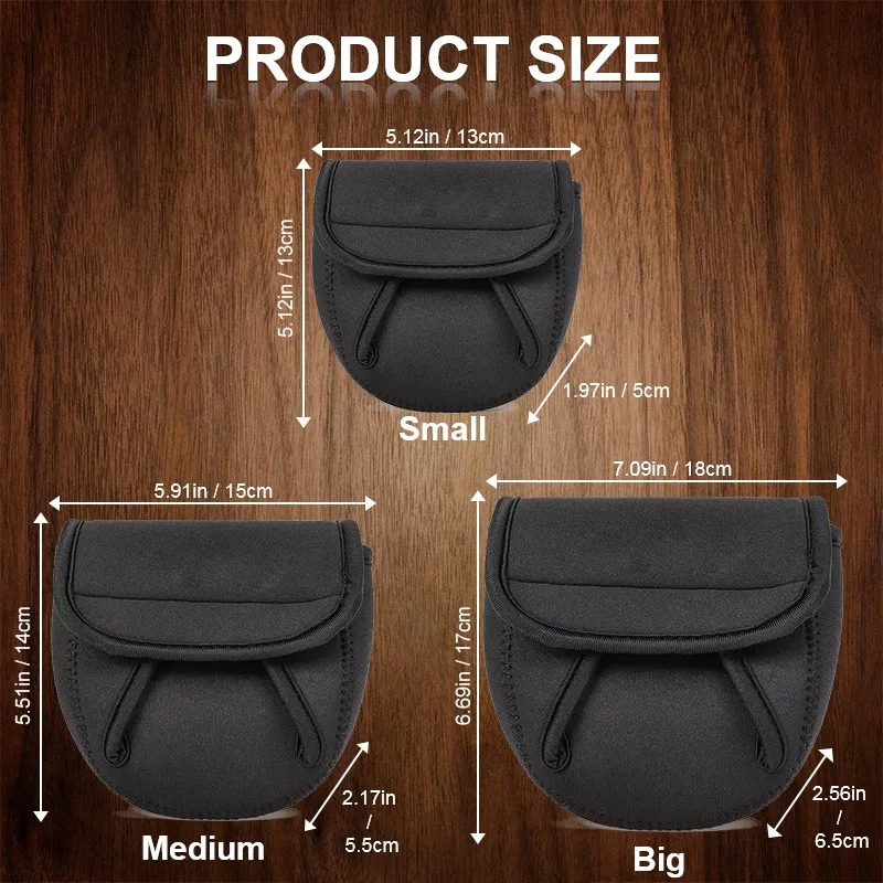 S/M/L Reel Storage Bags and Protective Covers Waterproof Reel Bag Lightweight Drop Shot Reel Bags Spinning Fishing Reel Cover
