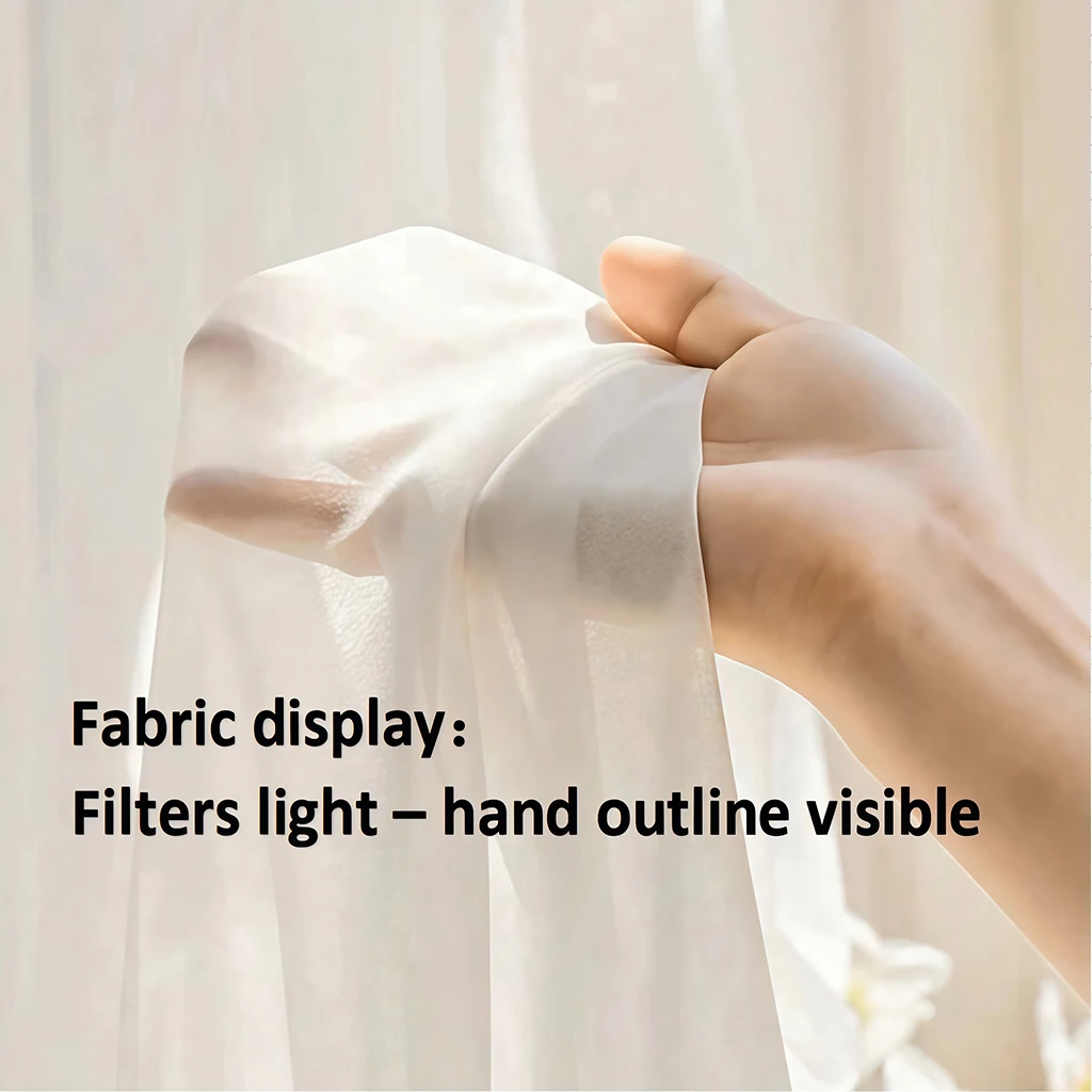 2PCS Digital Printed Sheer Curtains, Black Scroll Flower Pattern, Minimalist Modern Style for Living Room Sheer Window Decor