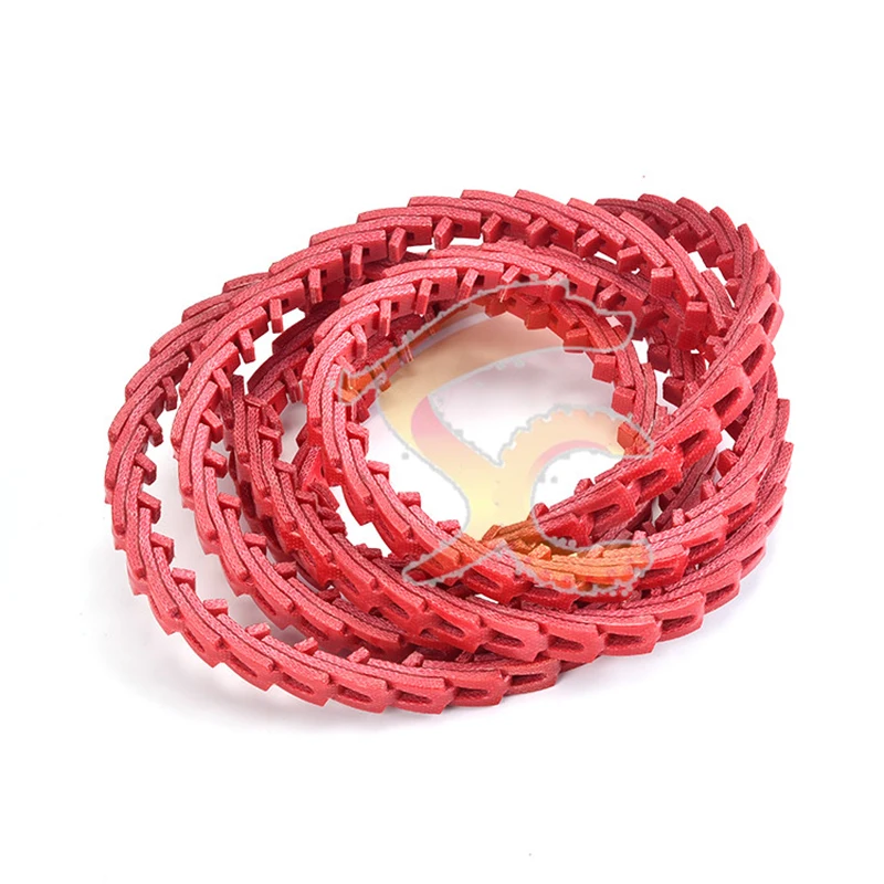 1M Polyurethane Red Power Twist Link V Belt Removable Splicing Toughened Low Noise Industrial Furnace Drive Belt