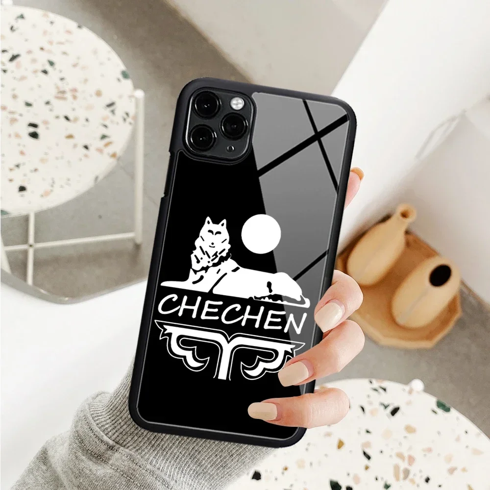 Chechnya Country Flag Phone Case Case Tempered Glass for IPhone 14 13 11 12 Pro XR XS MAX 8 7 15 Plus 2020 12 13 14 Pro Max Mini