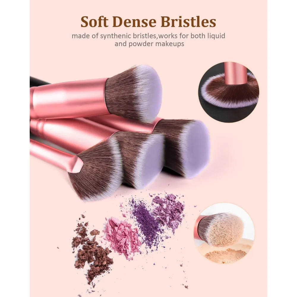 Makeup Brushes 16 Pcs Makeup Brush Set, Blending Brush for Foundation, Premium Synthetic Powder Concealers Makeup Brushes for E