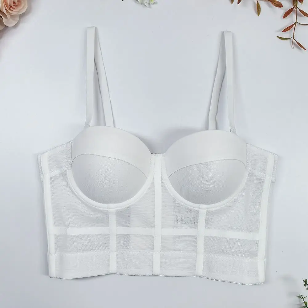 

Fashion Transparent Mesh Camisole Sleeveless Sweet Slim Crop Tops Tank Spicy Girl Style Suspender Vest Travel