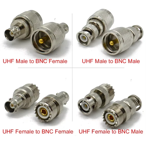 Imagen 2 del producto Conector SO239 PL259 UHF a BNC macho y hembra Q9 BNC a UHF adaptador Coaxial RF para conector de suministros y equipos eléctricos