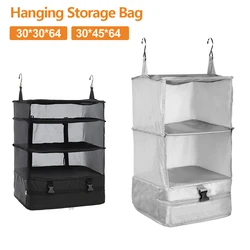 2/3 Layers Hanging Travel Luggage Organizer Bag Large Capacity Foldable Clothes Storage Bag Portable Breathable Wardrobe Garment