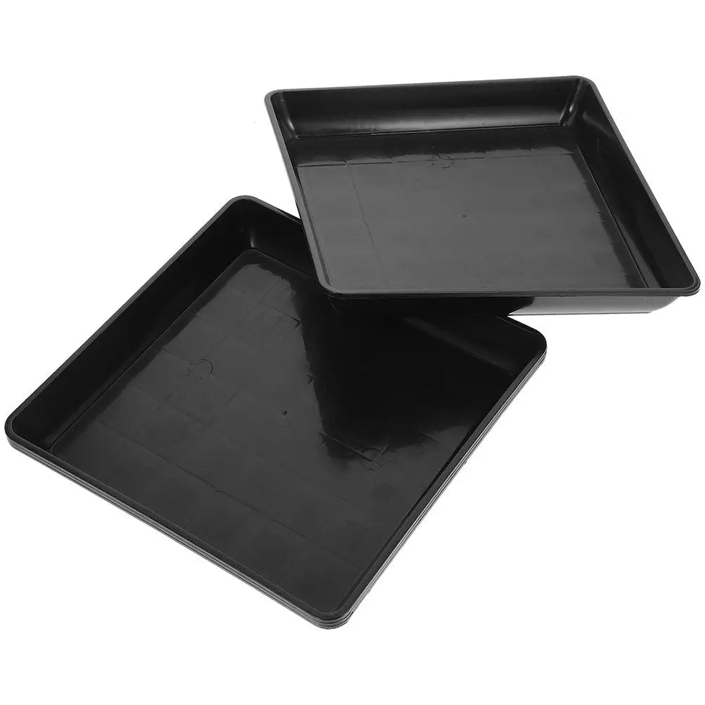 4Pcs PP Plant Saucer Rectangle Flower Pot Drip Tray Prevents Water Leakage Keeps Floors Clean Plant Tray for Indoor Garden Use