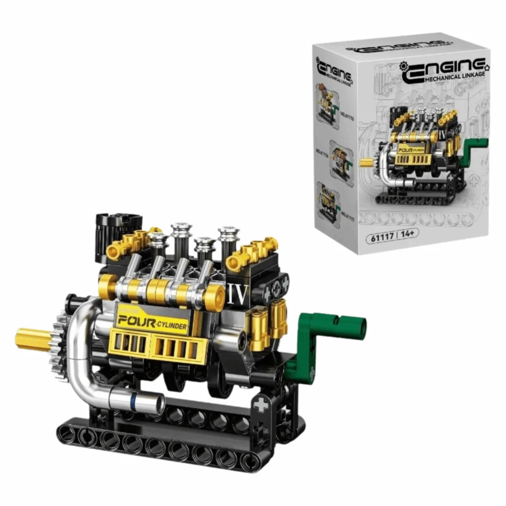 Assembly Movable Engine Building Blocks Mechanical Creative Mini Engine Model DIY New Racing Engine Blocks Boys Gift