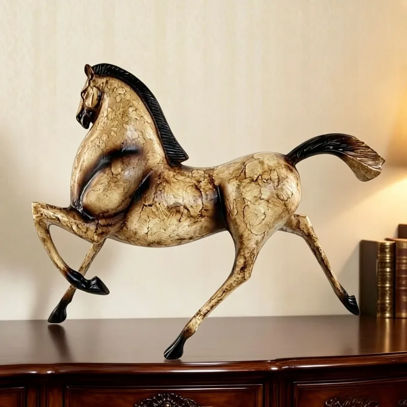 Simple Horse Sculptures Room Decorations Figurines Office Desk Luxury Metal Ornament Creative Living Room Cabinet Antique Statue