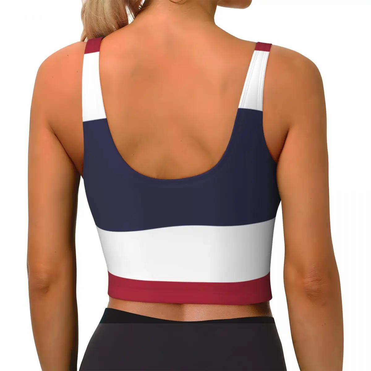女性用Vネックヨガトップス、フィットネススポーツトップス、サンバ、セクシー、ベーシック、タイ国旗