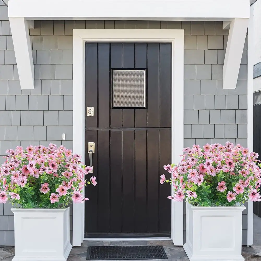 زهرة اصطناعية من الأوكالبتوس واقعية ، زهور الخريف البنفسجية الجمالية ، الحرير الصناعي ، الخريف ، المزارعون في الهواء الطلق ، الشرفة الأمامية #2