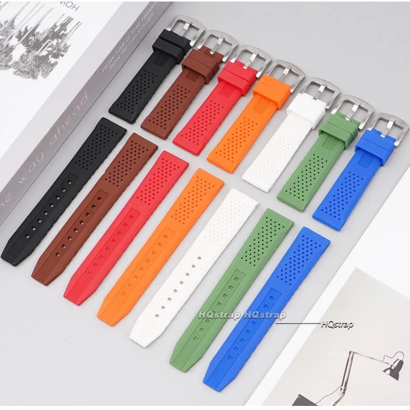 Breathable Silicone Rubber Watchband 16mm 18mm 20mm 22mm 24mm Women Men Wristband Strap Waterproof Sports Replacement Watch Belt