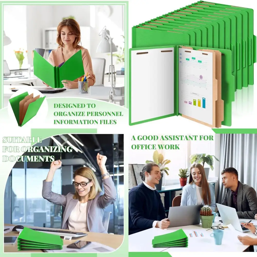 

Heavy-Duty 48-Pc Letter-Size File Folders with Expansion, 2-Prong Fastener, Ideal for Teachers and Medical Professionals (Green)