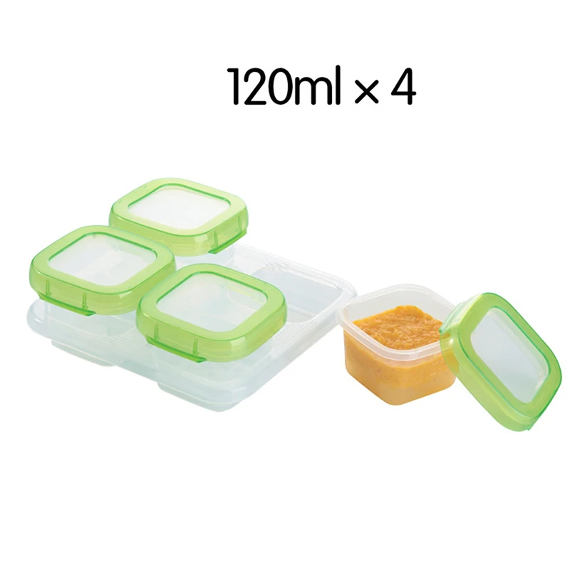 Plastic Food Container Set with Sealed Lid 60ml 120ml Baby Puree Snack Storage Box Portable Small Jar Kids Infant Feeding