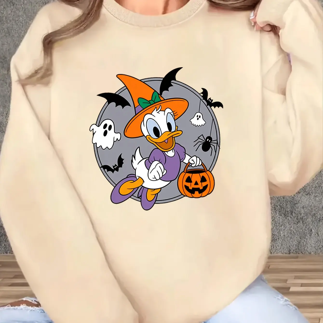 ディズニー ドナルドダック レディース ラウンドネック スウェットシャツ プルオーバー ユニセックス フリース ファッション カジュアル オールマッチ 秋と冬 オーバーサイズ