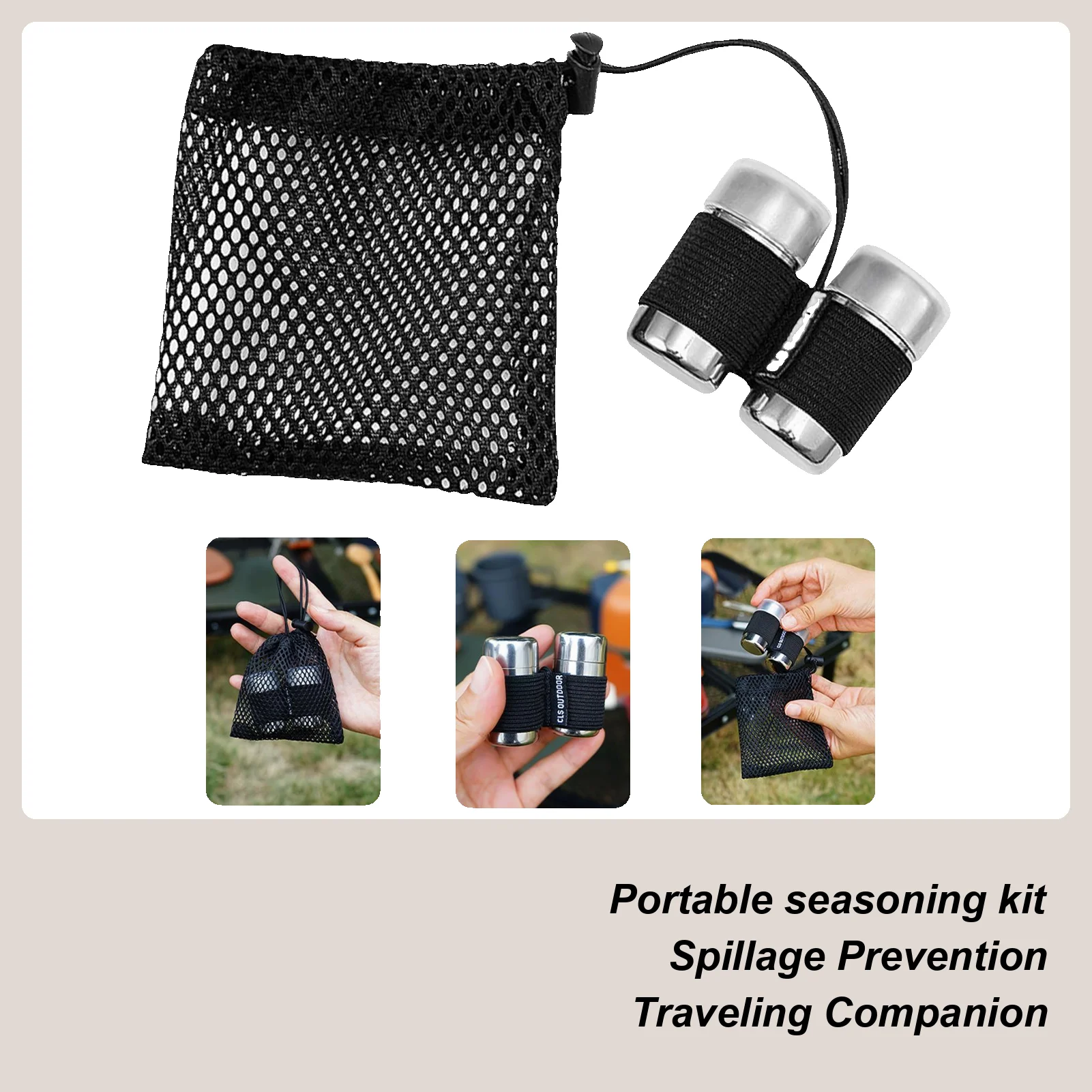 

2PCS Camping Seasoning Bottle Set Outdoor Camping Hunting Fishing Picnic BBQ Spices Shaker Condiment Storage Container