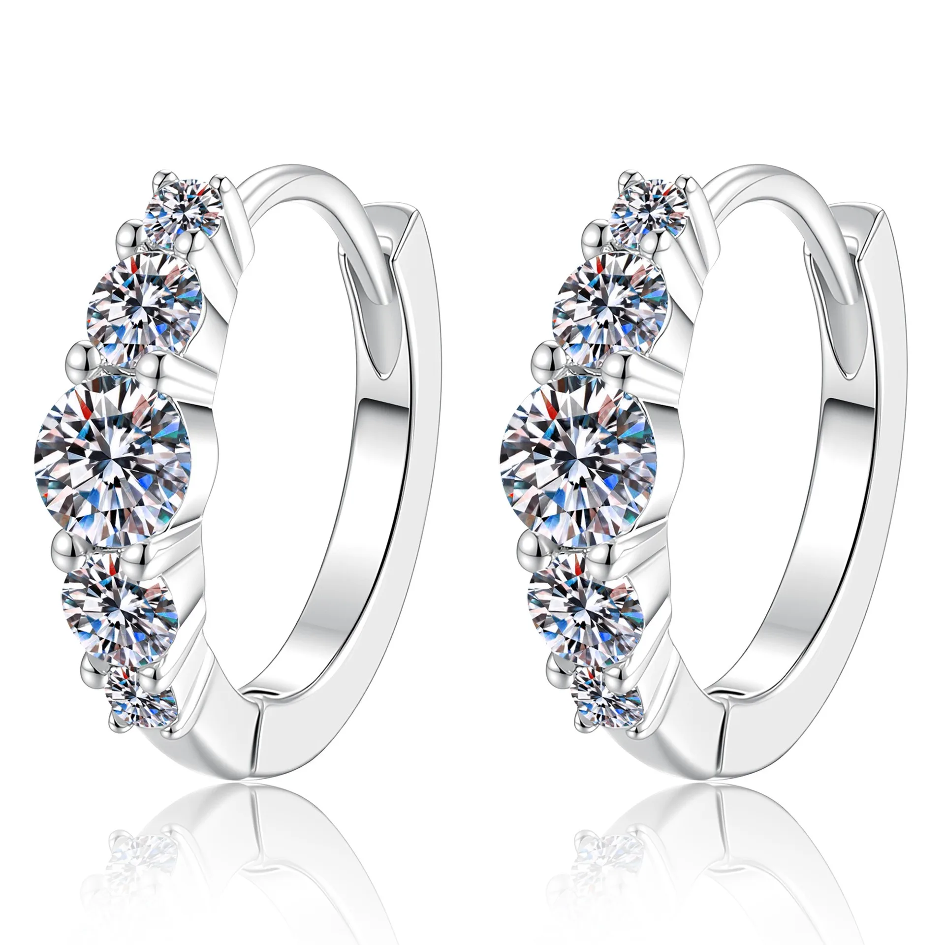 

E326 Lefei Fashion Color D Diamond-set Classic Moissanite Princess 3 Earring Charm Women s925 Sterling Silver Party Jewelry Gift