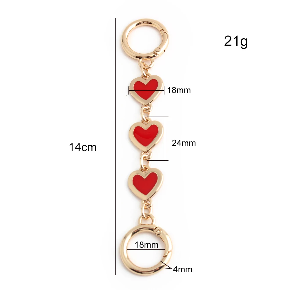 13-14cm Heart/Flower Shape Detachable Bag Belt Extender Chains For Shoulder Handbag Bags Extension Underarm Chain Accessories