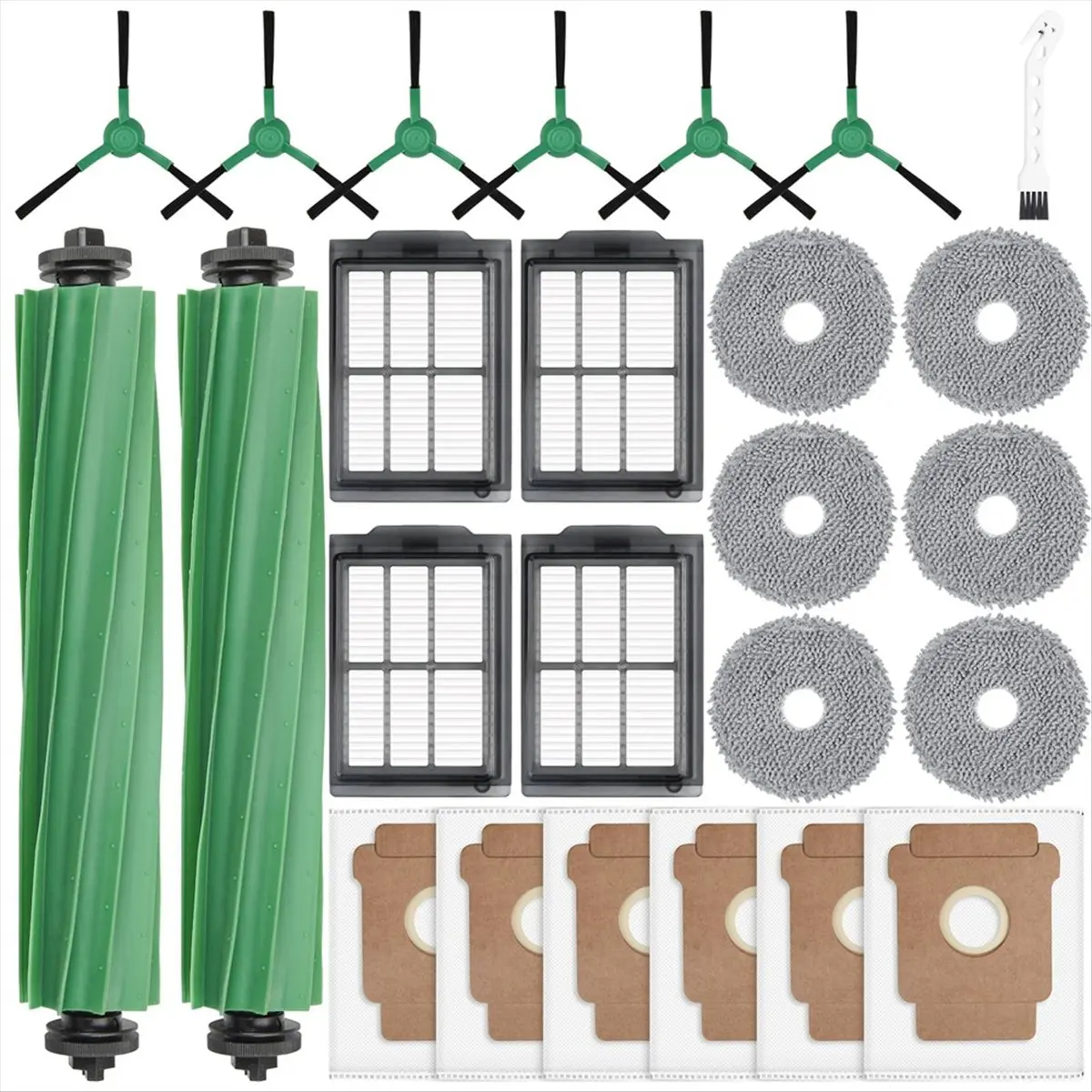 DT791 TO Accessories Kit for Plus 405 Combo/505 Combo Robot Vacuum Cleaner, Include Main Brushes,Dust Bags,Mop Pads