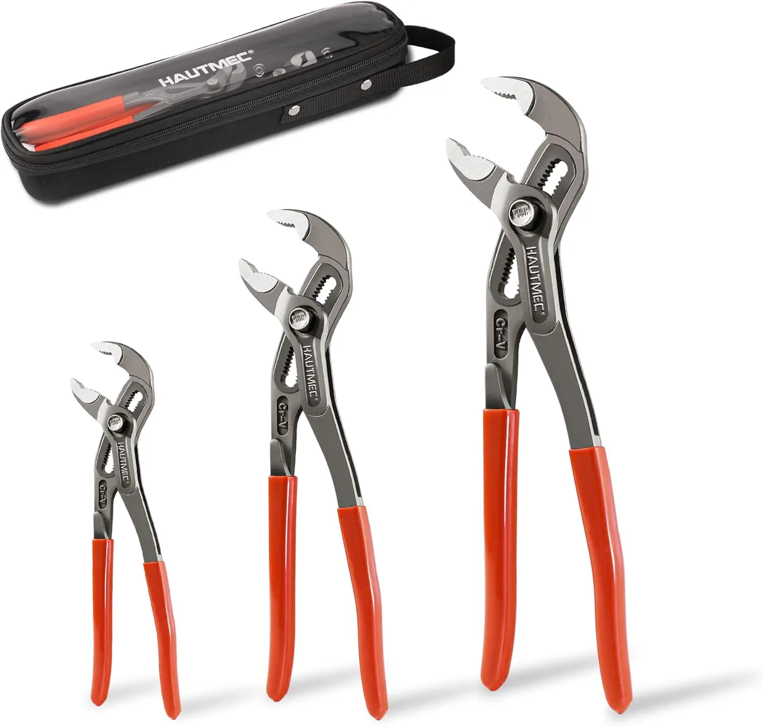 

3 PCS Water Pump Pliers Set, Adjustable V-Jaw Pliers, 7-12 Inch Rust-Proof CRV Steel, Comfort Grip for Plumbing