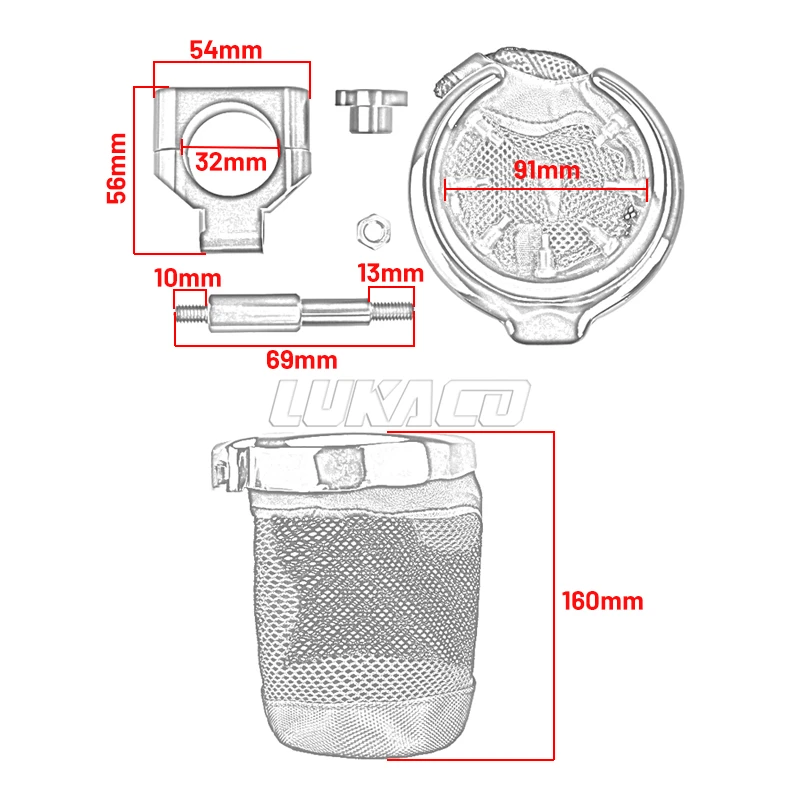 32mm motorfiets universele stuur bekerhouder fles beker ondersteuning verstelbaar voor Harley Sportster Touring Yamaha Honda