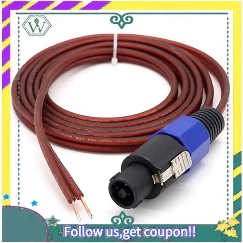 Upgraded 2Pcs Speakon Speaker Cable Bare Wire Open End Cable Speakon To Speaker Wire Audio Cord