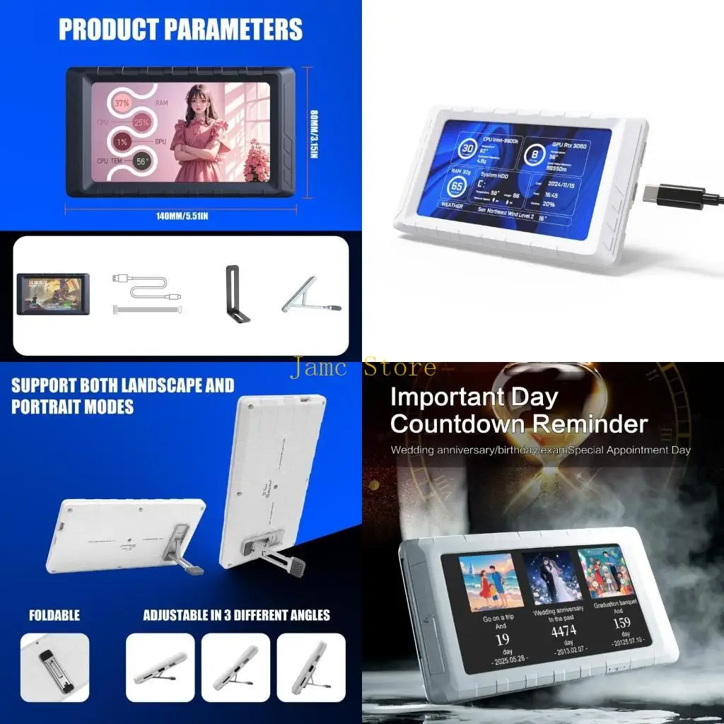 LX0B Smooth 5 Foot Tiny LCD Panel Thin Transportable Plan Dynamic Background Feature Full Resolution 854x480 Resolution