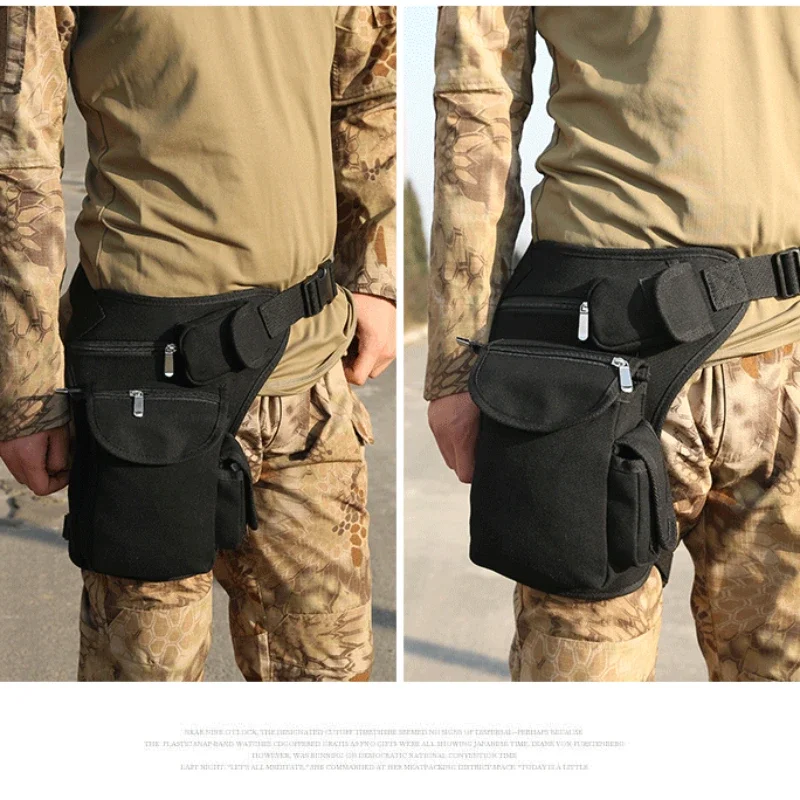 Drop Leg Bag PouchTactical Waist Bag,Men's Retro Multifunctional Outdoor Sports Fanny Pack Motorcycle Cycling Camping Hiking Bag