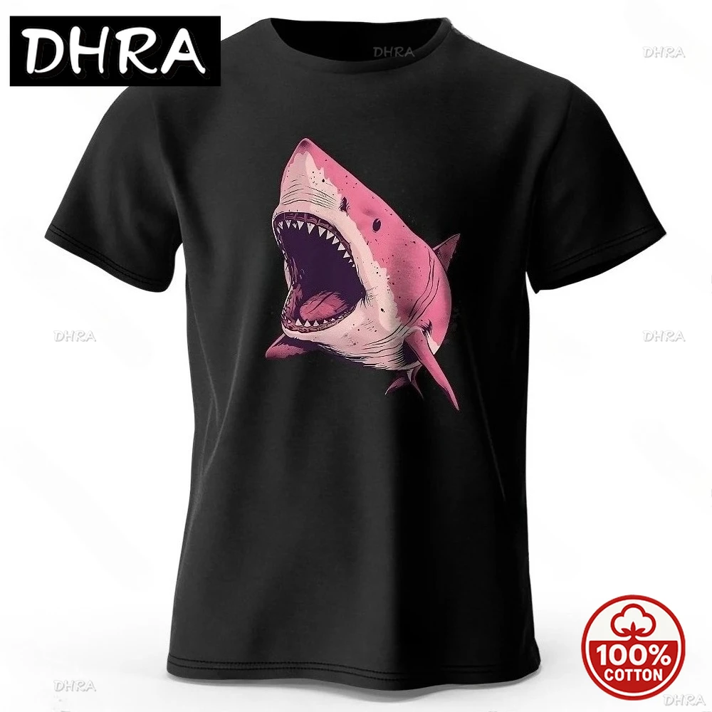

Cartoon Image Printed Men's T-Shirt 100% Cotton Oversized Marine Life Graphic Tees for Women Tops Tees Streetwear FashionGift